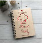 Дерев'яна книга для запису кулінарних рецептів на пружині - image-0